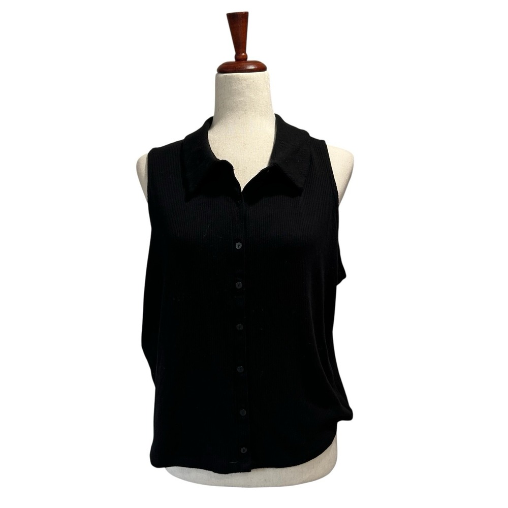 Super Soft by Torrid Women's Rib Knit Top Size 1X Shirt Sleeveless Collared (4)